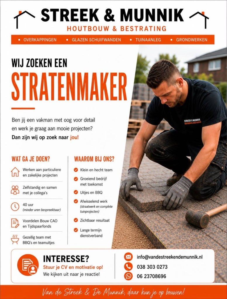 Vacature stratenmaker in Kampen